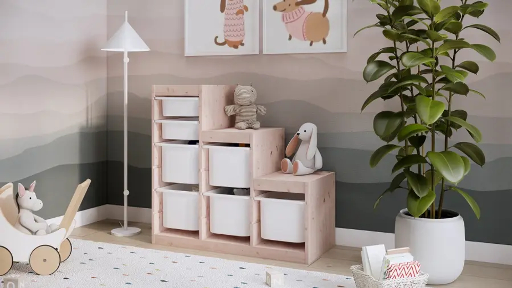 Каркас стеллажа - аналог IKEA TROFAST/ТРУФАСТ/СЫНОД, 94x91x44см, светло-бежевый