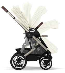 Коляска 2 в 1 Cybex Talos S Lux TPE Seashell Beige с дождевиками прогулочного блока и люльки