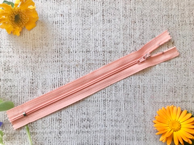 Молния брючная спираль, автомат, L 19 см, Т3, н/р, персиковый