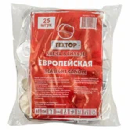 Разное ТЕХТОР Свеча в гильзе «ЕВРОПЕЙСКАЯ», пакет 25 шт. (4 часа) *4*32