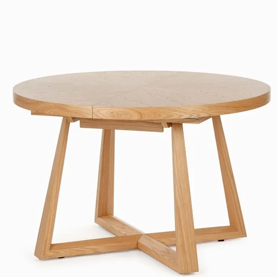 Раздвижной обеденный стол Brave Ø120-160 см, шпон дуба