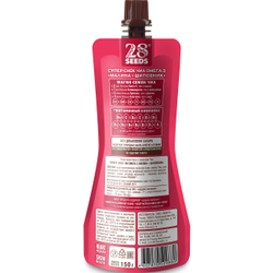 Супер-снек 28SEEDS, полезные смузи без сахара Чиа Омега-3 Малина-Шиповник, омега 6, клетчатка, протеин, фруктовое пюре