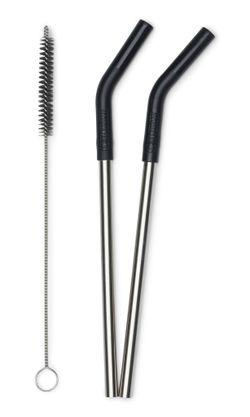 Трубочки для стаканов Klean Kanteen 8мм - 2 шт Black, с ёршиком