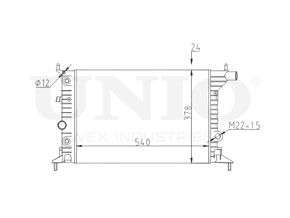 Радиатор охлаждения двигателя UNIO RAD-10107