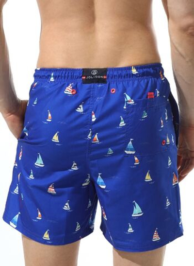 Мужские шорты с принтом в виде парусников (Размер: XXL) (Цвет: синий)