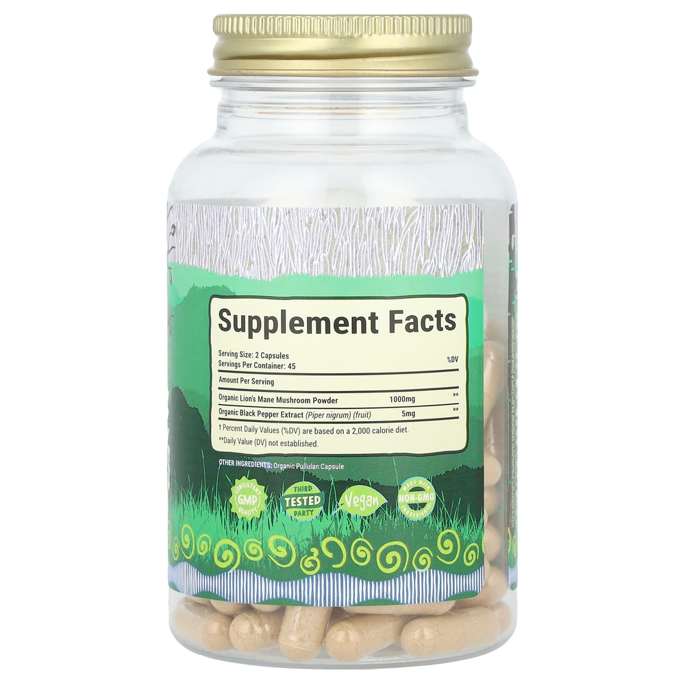 Maju Superfoods, Органический гриб из гривы, 90 капсул