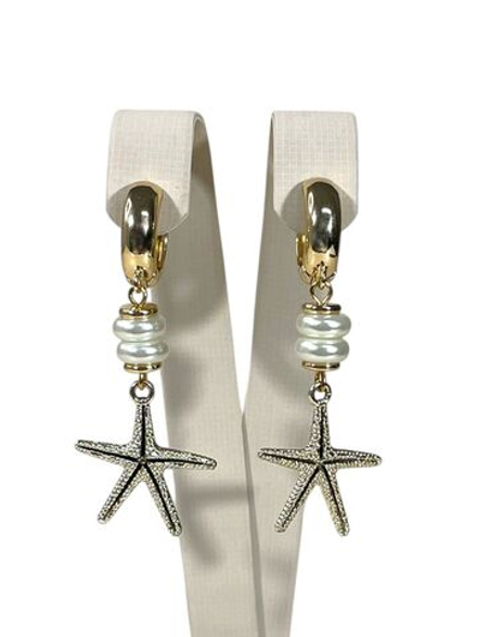 Серьги конго с морской звездой