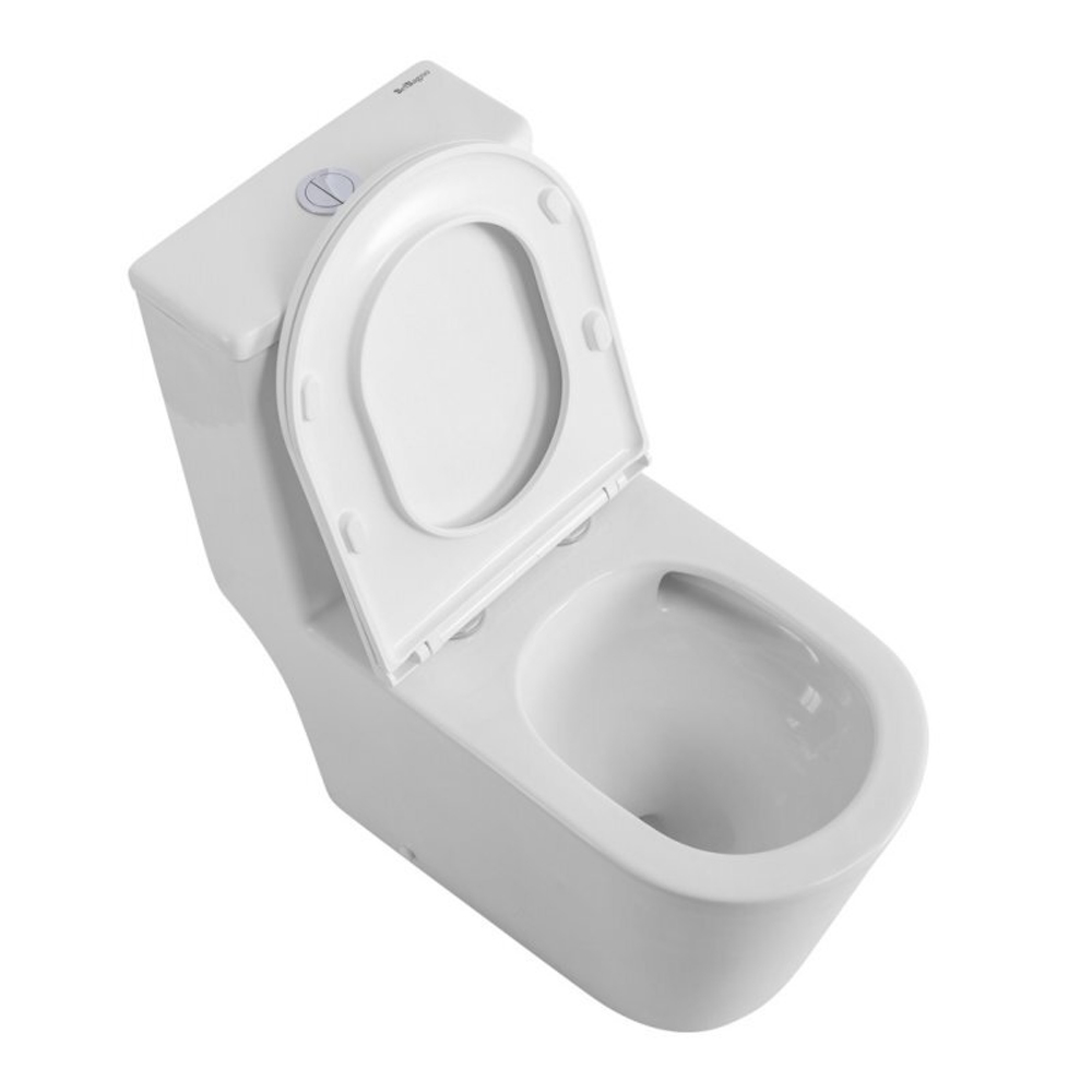 Унитаз-моноблок безободковый BelBagno Tre BB673CP-MN-TOR/SC с крышкой-сиденьем микролифт, белый