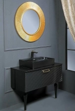Тумба с раковиной Armadi Art Vallessi Avantgarde Linea 80 со столешницей черный с золотом