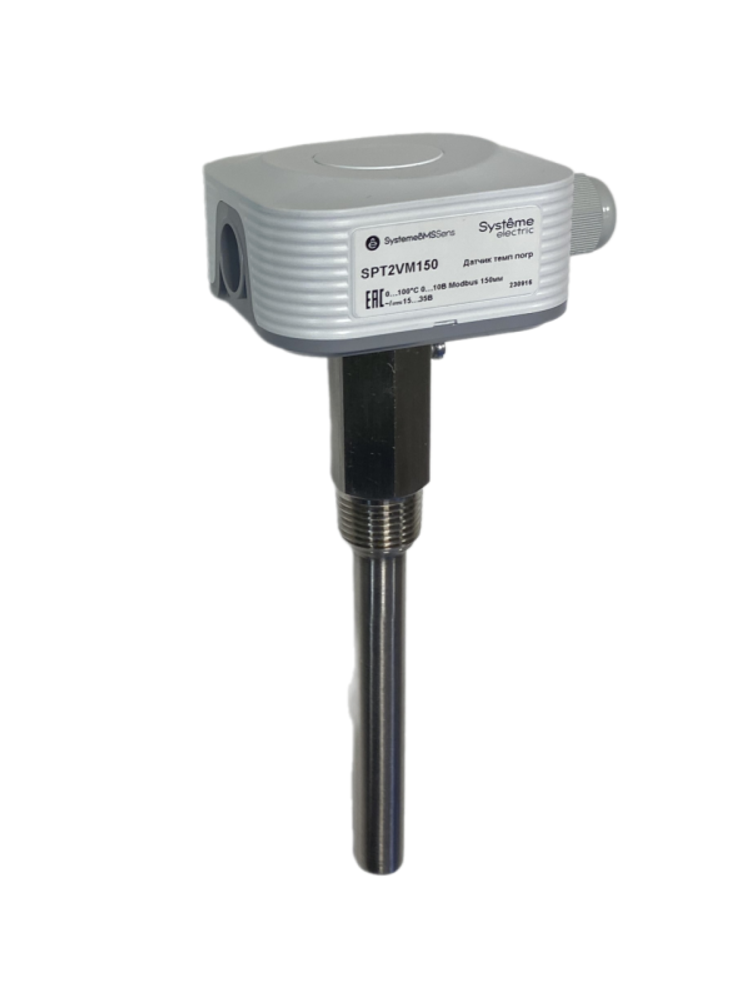 Датчик температуры погружной 0-100град.C/0-10В RS485/Modbus 150мм 24Вс гильзой SE SPT2VM150 Датчик температуры погружной 0-100град.C/0-10В RS485/Modbus 150мм 24Вс гильзой SE SPT2VM150
