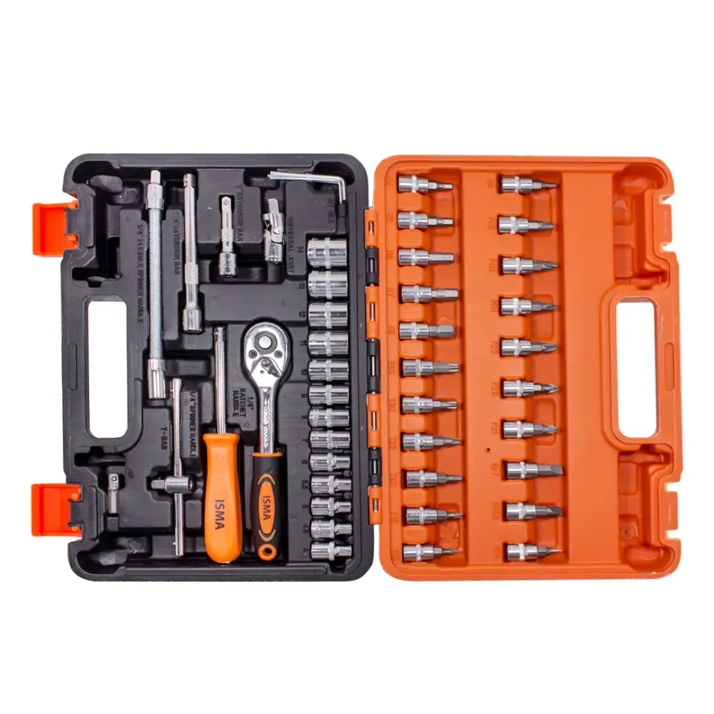 Набор инструмента 46пр. 1/4''(6-гран.)(4-14мм) ISMA ISMA-2462-5 EURO