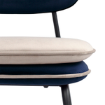Стул с контрастным кантом pea, велюр, темно-синий/бежевый
