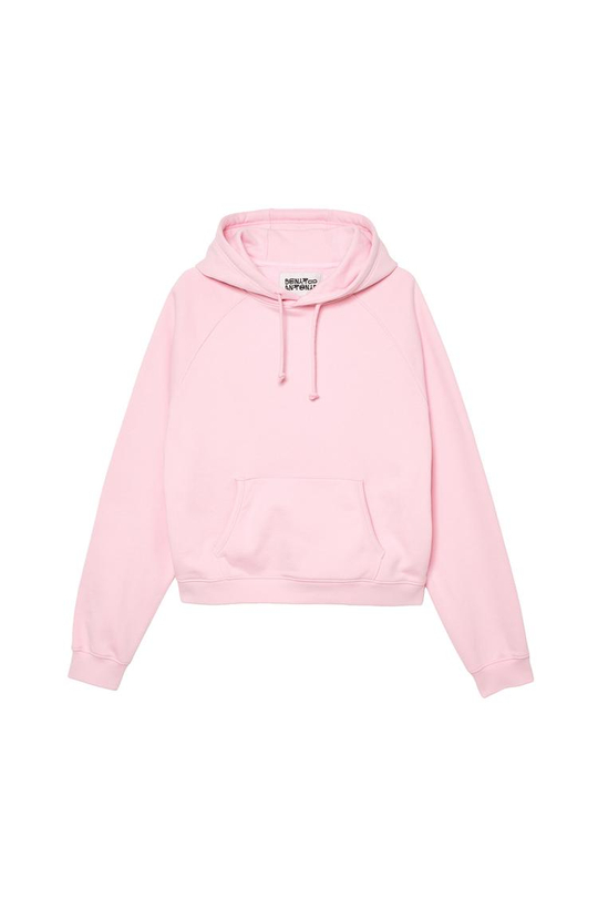ZARA X BENITO ANTONIO ТОЛСТОВКА С КАПЮШОНОМ УКОРОЧЕННОГО КРОЯ, РОЗОВЫЙ