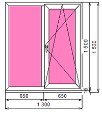Пластиковое окно 1500 х 1300 ТермА Эко