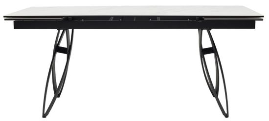 Стол PALERMO 180 KL-99 Белый мрамор матовый, итальянская керамика / черный каркас