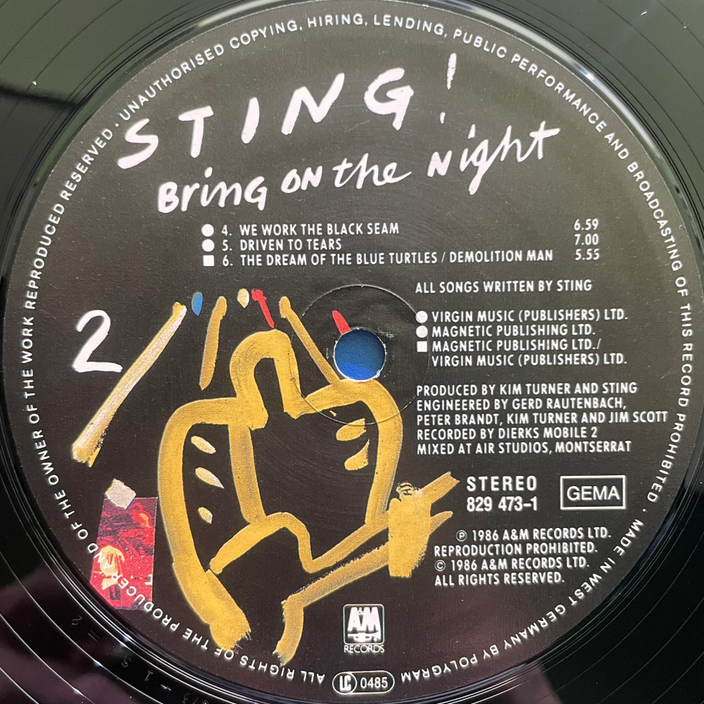Sting ‎– Bring On The Night 2LP (Германия 1986г.)