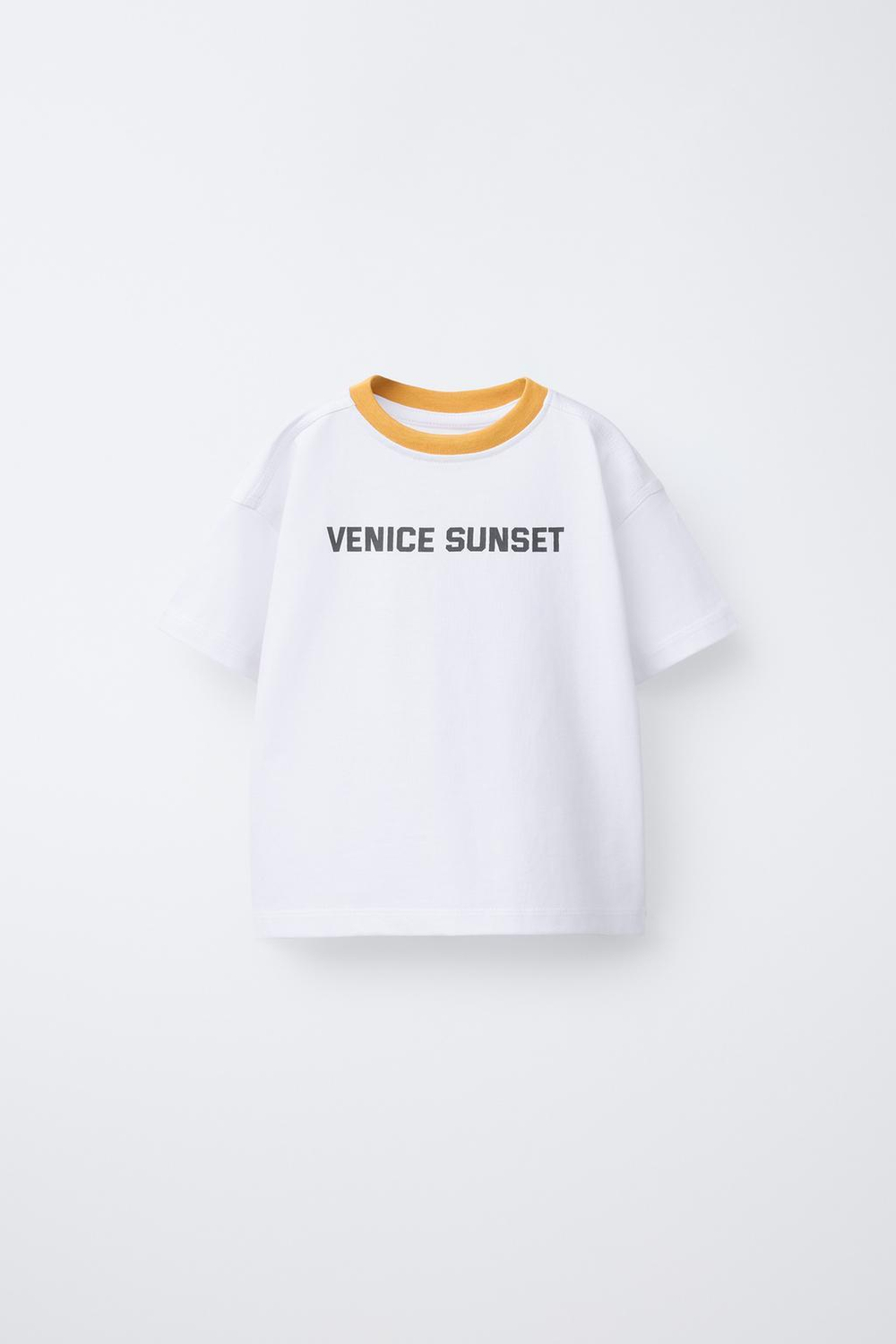 ZARA ФУТБОЛКА С НАДПИСЬЮ, БЕЛО-ОРАНЖЕВЫЙ