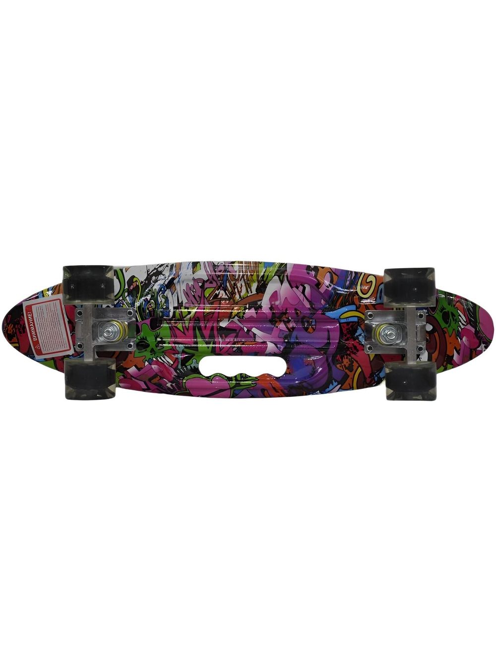 Пенни-борд, с принтом, светящиеся PU-колеса, длина деки 24,02", ширина 6,69", нагрузка 65кг