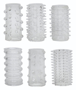 Набор из 6 насадок с шипиками Red Roses (Цвет: прозрачный)