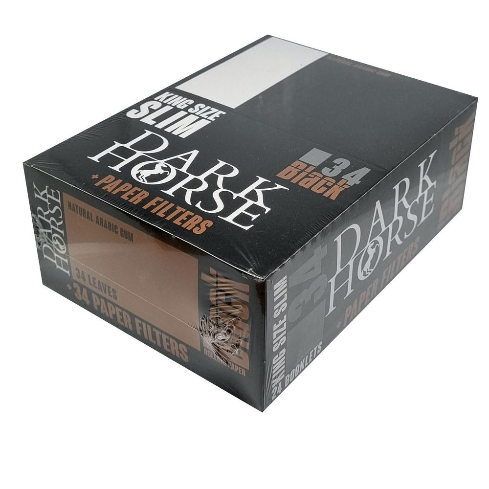 Бумага для сигарет блок "Dark Horse" KS Black + Filters 34л*24шт