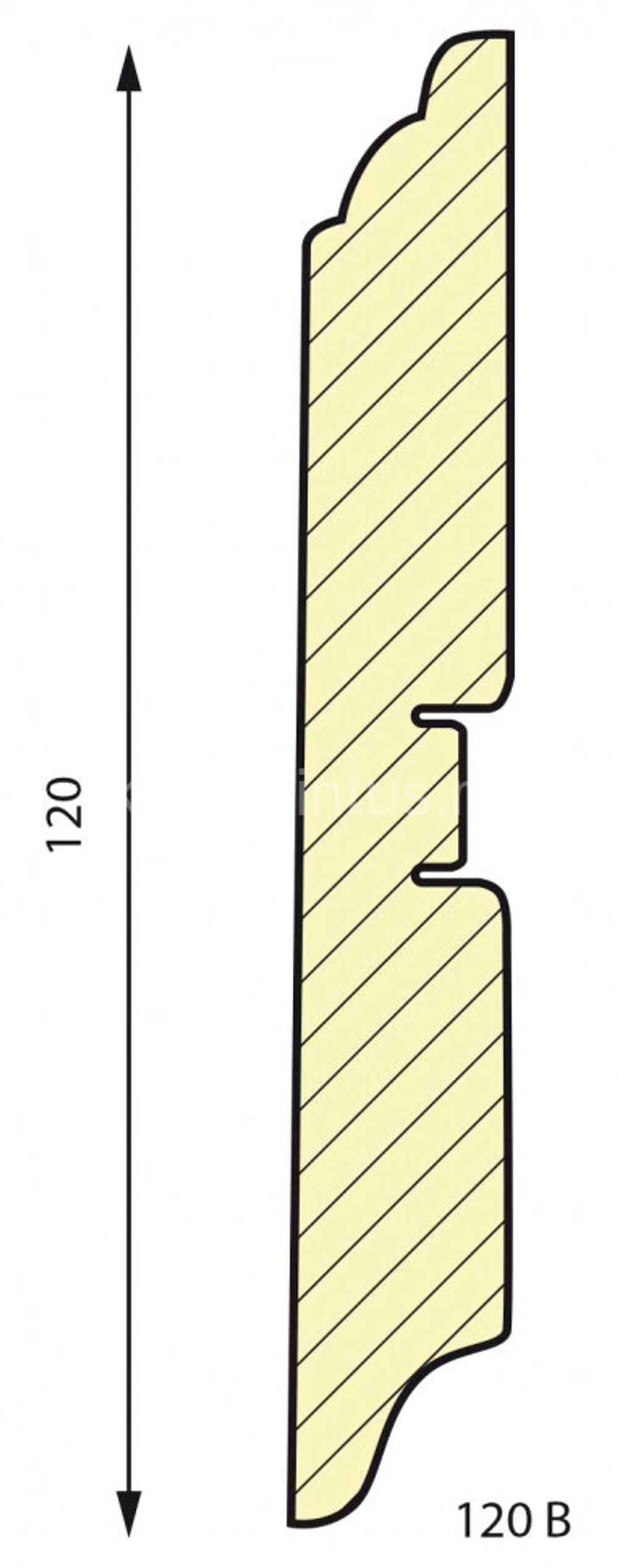 Плинтус МДФ Smartprofile Paint 120В белый под покраску 16x120х2400 мм