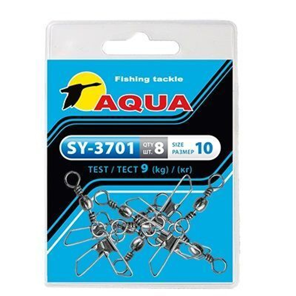 Карабин с вертлюгом для рыбалки SY-3701 №09 (упк. 8 шт.)