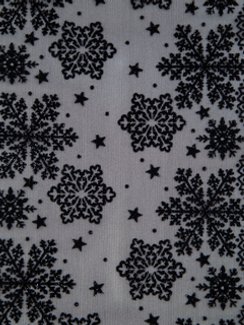 0142 Кружево эластичное 19 см, Италия, флок, снежинки, черный