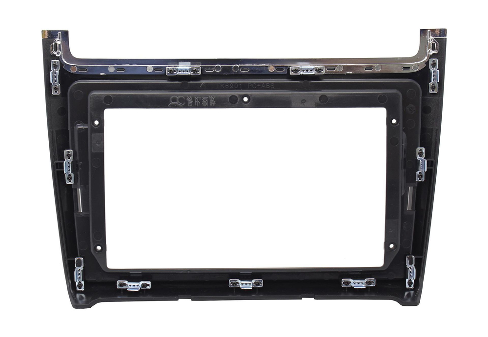 Комплект рамки с разъёмами 9" VW Polo 5 2009-2020 черн. мат - Car-Smart 8080