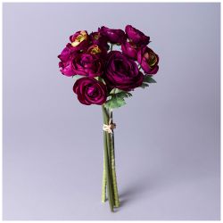 БУКЕТ ИСКУССТВЕННЫХ ЦВЕТОВ "РАНУНКУЛЮС" ВЫСОТА= 28СМ (МАЛ=12ШТ./КОР=72ШТ.)