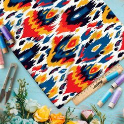 Ткань премиум шелк искусственный Армани этнические мотивы