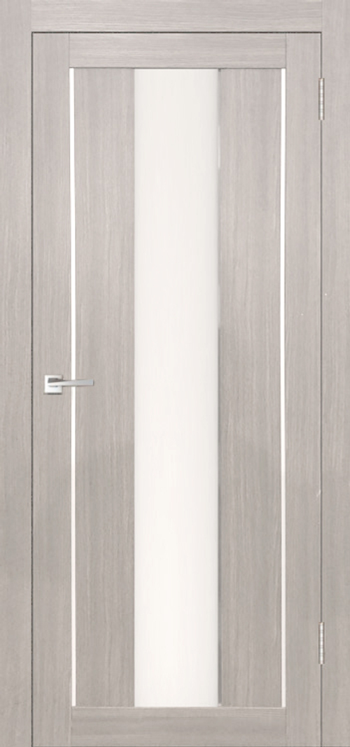 Межкомнатная дверь Баден 01 ДГ / Цвет тон Белая лиственница / Остекление "Сатинат белое" / Двери Верда