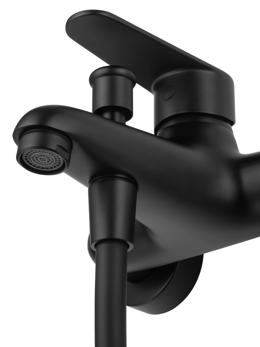 Смеситель для ванны с душевым гарнитуром WONZON & WOGHAND ALFA, Черный матовый (WW-AE3201-MB)