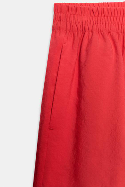 ZARA СВОБОДНЫЕ ШОРТЫ С ЭЛАСТИЧНЫМ ПОЯСОМ, КРАСНЫЙ