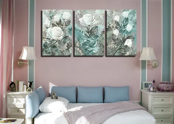 Модульная картина "Триптих из роз"