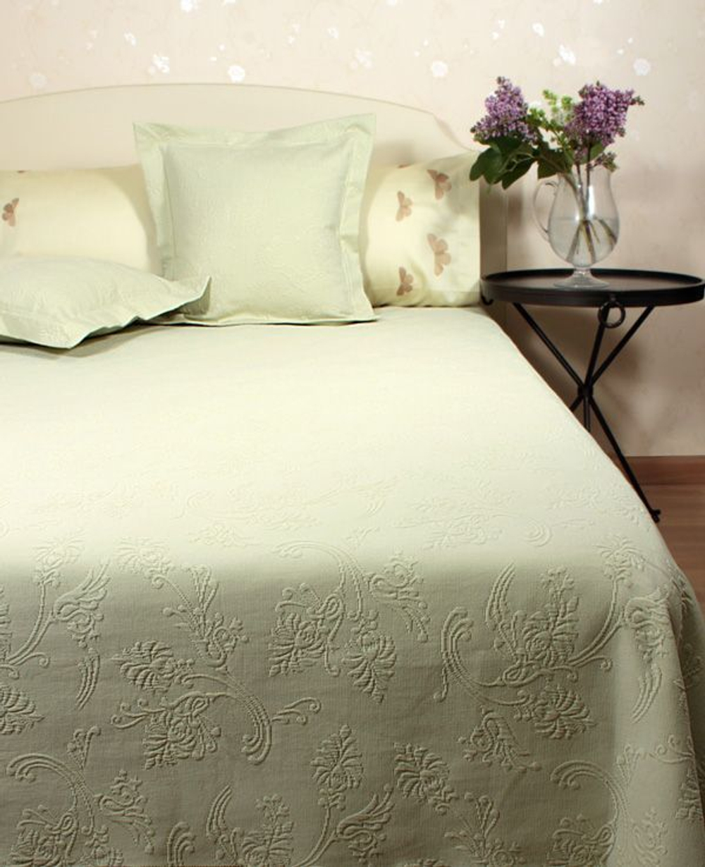 Покрывало 220x240 Luxberry Country с мережкой зелёное Португалия