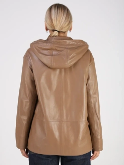 Кожаная куртка демисезонная с капюшоном