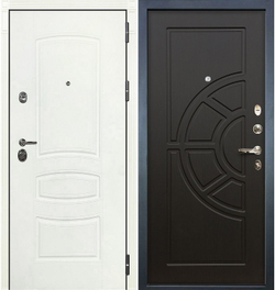 Входная металлическая дверь Лекс Сенатор 3К  Белая шагрень  №43 Венге тисненый
