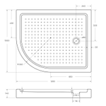 Поддон акриловый 120х100 правосторонний Cezares TRAY-A-RH-120/100-550-15-W-R с сифоном