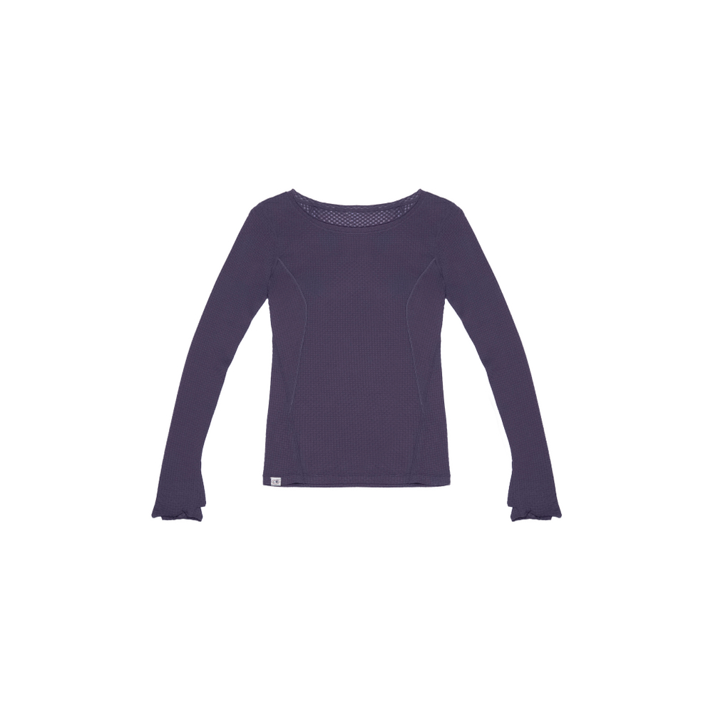 Лонгслив Nothomme Blue Wool Jacquard Mesh T-shirt "Deep Purple" Women's