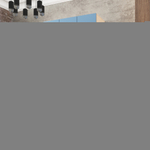 Шкаф Агератум МДФ двухсекционный с антресолью и стеллажом в синей эмали - Дуб молочный 8622  170*60*260