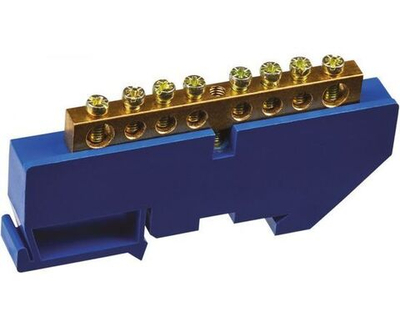 Шина нулевая на DIN изоляторе Navigator NBB-M69-8D/B 6*9, 8 отверстий 71 153 - 10 шт