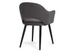 Стул на металлокаркасе Апри микровелюр графитовый / черный глянец
