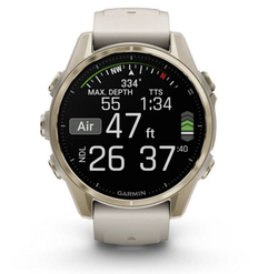 Умные часы Garmin Fenix 8, 43 мм, AMOLED, Sapphire Soft Gold with fog Gray/Dark sandstone silicone band