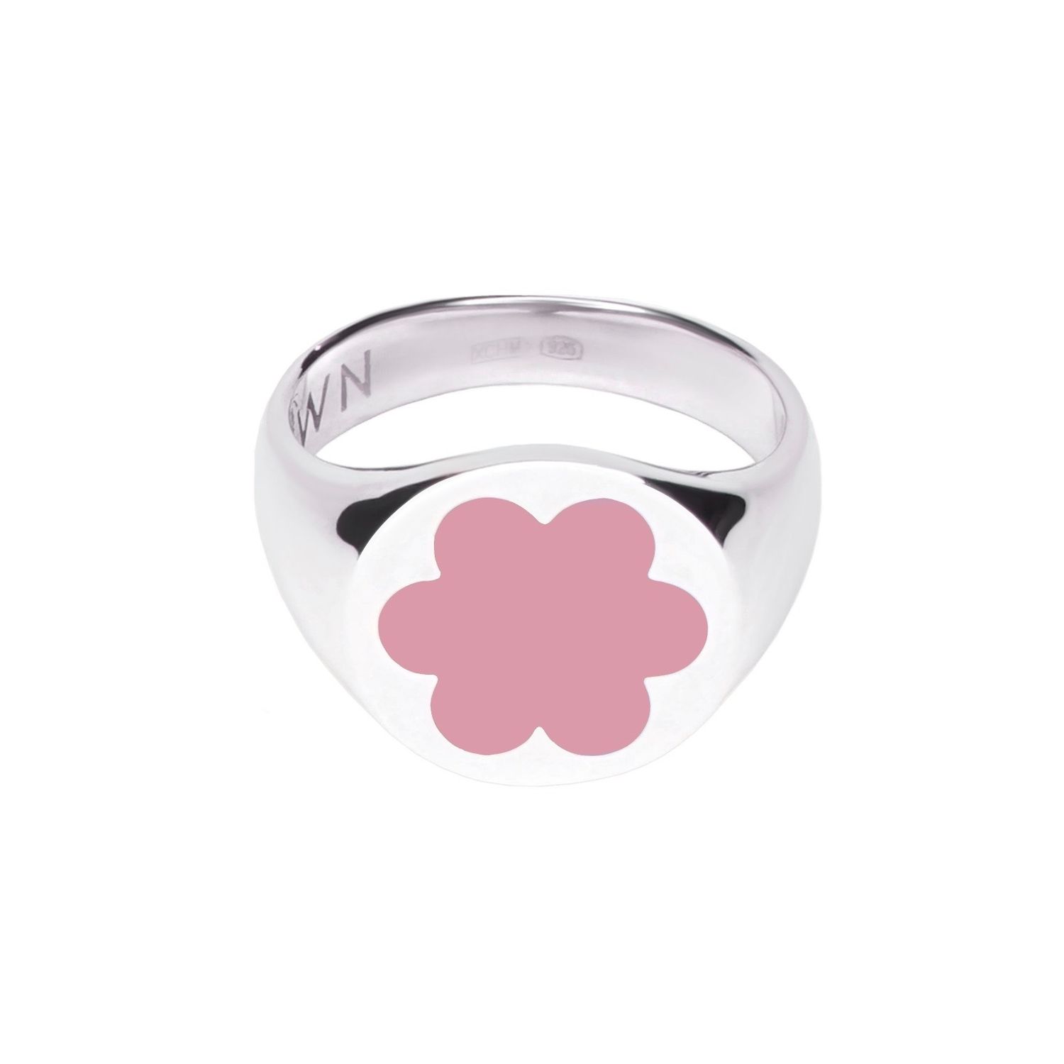 Кольцо-печатка Silver Forget-Me-Not Ring – Pink