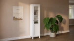 Шкаф-витрина стекло/панель - аналог IKEA HEMNES / ХЕМНЭС/ ХЕМНЕС / КЫМОР / ИКЕА 49х198х37 см, белый