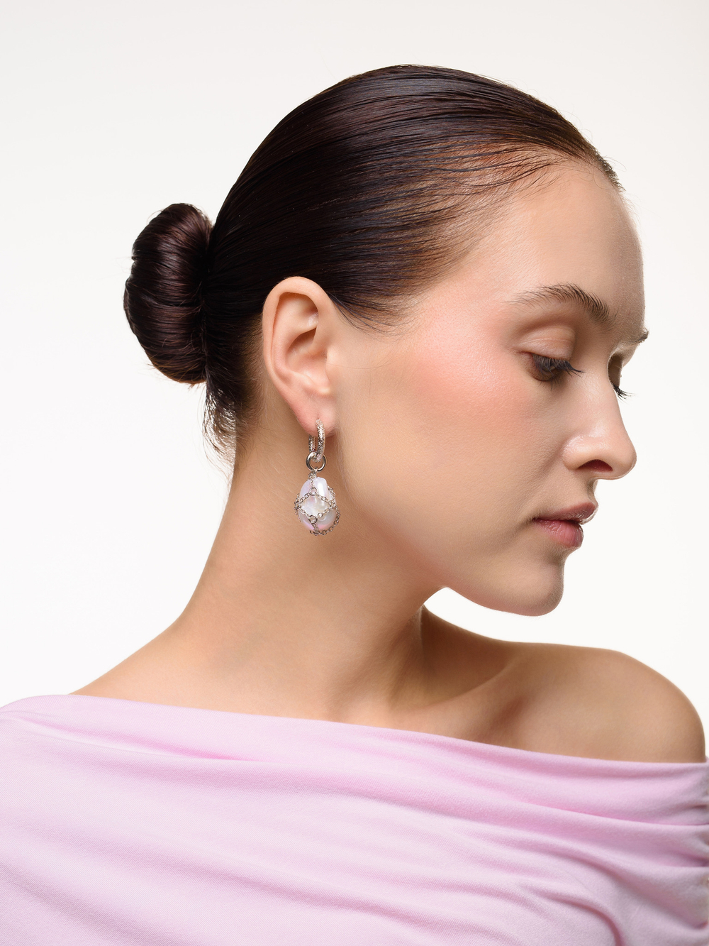 Серьги "Spider Pearl" Silver