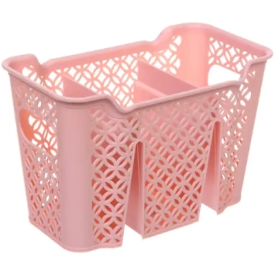 Подставка для столовых приборов пластиковая «Колечки» 3отделения, 19*11*12,5см, микс цветов