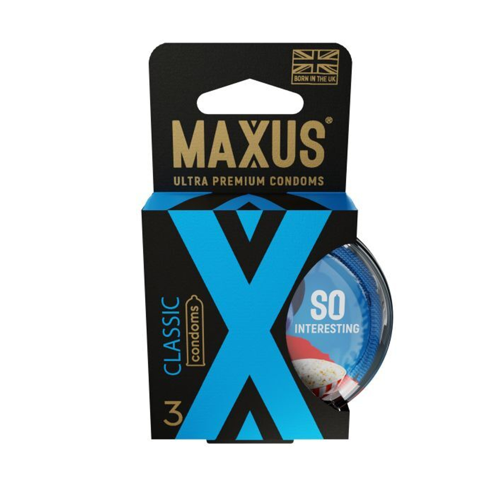 Классические презервативы в пластиковом кейсе MAXUS Classic - 3 шт.