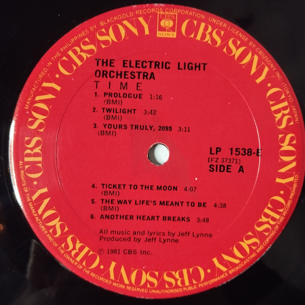 Винтажная виниловая пластинка LP Electric Light Orchestra ELO Time (Philippines 1981)