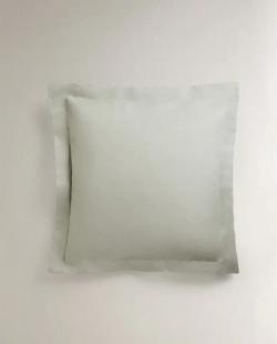 ZARA HOME (200 НИТЕЙ) НАВОЛОЧКА ИЗ ПЕРКАЛЯ, СВЕТЛО-ЗЕЛЕНЫЙ
